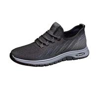 Sports Shoes Men's Gym Running Shoes Men's Breathable Trekking Shoes Lightweight Trainers Fashion Work Shoes Comfortable Flat Shoes Non-Slip Lace-Up Shoes Soft Sole, black, 10 UK