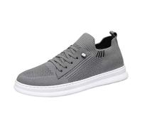 Sports Shoes Men's Slip In Trainers Men's Thin Trainers Non-Slip Fitness Shoes Flat Sole Walking Shoes Breathable Jogging Shoes Plain Slip-On Shoes Casual Comfort Shoes Comfortable, gray, 9.5 UK