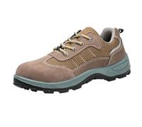 Sports Shoes Men's Suede Safety Shoes Men Women Work Shoes Outdoor Hiking Shoes Large Size Outdoor Shoes Autumn Winter Sports Shoes Soft Soles Hiking Shoes Lightweight Casual Shoes, yellow, 7 UK
