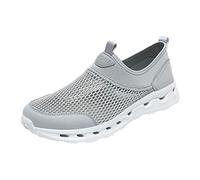 Sports Shoes Men's Summer Lightweight Trainers Mesh Trainers Slip On Walking Shoes Orthopaedic Training Shoes Breathable Leisure Shoes Classic Comfortable Low Shoes for Men, gray, 10 UK