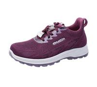 Sports Shoes Women's Corporate Knit Rib Trainers Slip On Running Shoes Comfortable Road Running Shoes Lightweight Breathable Walking Shoes Trekking Shoes Outdoor Fitness Jogging Shoes Trainers, Wine