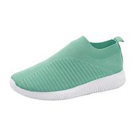 Sports Shoes Women's Summer Slip In Trainers Mesh Breathable Running Shoes, Mint Green, 7 UK