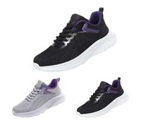 Sports Shoes Women's Trainers Summer Knitted Mesh Breathable Jogging Shoes, black, 6 UK
