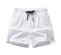 Sports Shorts Men UK Sale Clearance, Mens Running Shorts with Pockets Summer Elasticated Waist Shorts Activewear Lightweight Shorts for Walking, Running, Hiking & Camping S-5XL White