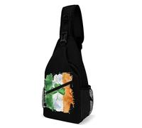Sports Shoulder Pack Irish Ireland Flag Gym Daypack Retractable Side Pocket Triangle Backpack For Cycling, Business, Running