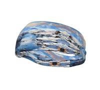 Sports Snowy Mountain Scenery Print Sweatband Headbands for Men & Women – Breathable, Stretchy Gym Exercise Running Headband