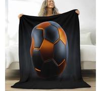 Sports Soccer Ball Geometry Hexagons Throw Blanket Abstract Art Printed Bedding 51 x 59 in, Super Soft Flannel Bed Blanket Lightweight Fluffy Plush Fuzzy Bedding for Sofa and Travel, 130 x 150 cm