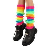 Sports Socks Men for Women Neon Ribbed Leg Socks Stylish Accessories Colorful Fluorescent Wool Knitted Sock Sleeves Wool For Stockings, Multicoloured, One Size