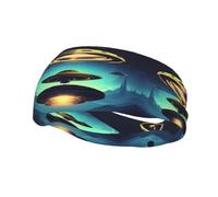 Sports Spacecraft descend Print Sweatband Headbands for Men & Women – Breathable, Stretchy Gym Exercise Running Headband