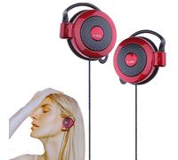 Sports Stereo Earphones - Clip On Wired Earbuds, 3.5mm Over Ear Headphones | Flexible Hook Style Open Back Headset Perfect Choice for Outdoor Hiking and Extended Fitness with Mobile Phones