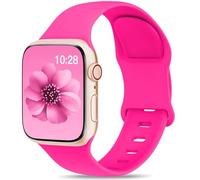 Sports Strap Compatible with Apple Watch Strap 40 mm 44 mm 41 mm 38 mm 45 mm 42 mm 49 mm Unisex Soft Silicone Waterproof Replacement Strap for iWatch Series 9 SE 8 7 6 5, Barbie Pink, 42MM/44MM/45MM