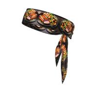 Sports Strap Double-Sided Headband, Men's and Women's Headband, Fitness, Running, Yoga, Delicious Grilled Meat Sweat-Absorbing Headband