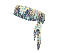 Sports Strap Double-Sided Headband, Men's and Women's Headband, Fitness, Running, Yoga, Fairytale Castle Sweat-Absorbing Headband