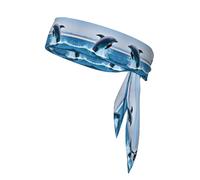 Sports Strap Double-Sided Headband, Men's and Women's Headband, Fitness, Running, Yoga, Jumping up Dolphins Sweat-Absorbing Headband