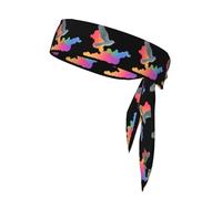 Sports Strap Double-Sided Headscarf HJFCZH Flying Doves Among Colorful Clouds Prints Soft and Breathable Suitable for Yoga Running and Fitness