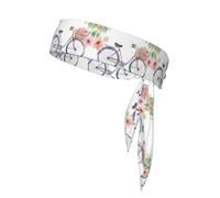 Sports Strap Double-Sided Headscarf HJFCZH Pretty Bicycle Prints Soft and Breathable Suitable for Yoga Running and Fitness