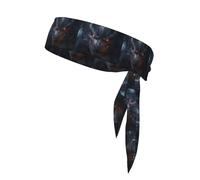 Sports Strap Double-Sided Headscarf WHJDPP Angry Dragon Printing Soft and Breathable Suitable for Yoga Running and Fitness