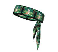 Sports Strap Double-Sided Headscarf WHJDPP Bunny in The Cherry Orchard Printed Soft and Breathable Suitable for Yoga Running and Fitness