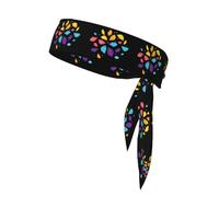 Sports Strap Double-Sided Headscarf WHJDPP Colorful Petals Fragments Printed Soft and Breathable Suitable for Yoga Running and Fitness