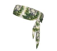 Sports Strap Double-Sided Headscarf WHJDPP Green Leaf Koala Printed Soft and Breathable Suitable for Yoga Running and Fitness