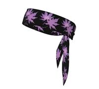 Sports Strap Double-Sided Headscarf WHJDPP Misty Purple Maple Leaves Printed Soft and Breathable Suitable for Yoga Running and Fitness