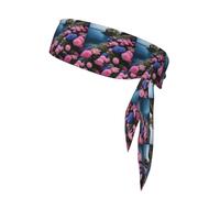 Sports Strap Double-Sided Headscarf WHJSSF Beautiful Flowers by The sea Picture Soft and Breathable Suitable for Yoga Running and Fitness