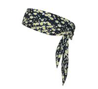 Sports Strap Double-Sided Headscarf WHJSSF Curving Chamomile Flowers Flying Butterflies Pattern Soft and Breathable Suitable for Yoga Running and Fitness