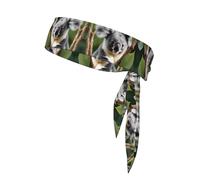 Sports Strap Double-Sided Headscarf WHJSSF Green Leaf Koala Pattern Soft and Breathable Suitable for Yoga Running and Fitness