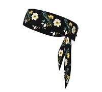 Sports Strap Double-Sided Headscarf WHJSSF Hand Drawn Flowers Pattern Soft and Breathable Suitable for Yoga Running and Fitness