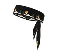 Sports Strap Double-Sided Headscarf WHJSSF Little Fox Under The Snow Picture Soft and Breathable Suitable for Yoga Running and Fitness