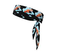 Sports Strap Double-Sided Headscarf WHJSSF Red Panda on The Cloud Picture Soft and Breathable Suitable for Yoga Running and Fitness