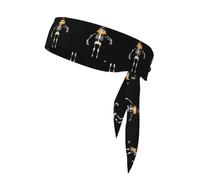 Sports Strap Double-Sided Headscarf WHJSSF Witch's hat Skeleton Picture Soft and Breathable Suitable for Yoga Running and Fitness