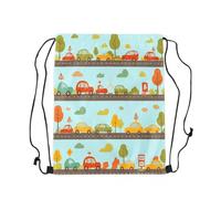 Sports String Backpack Cartoon Cars Unisex Drawstring Pe Bags Waterproof String Bag For Swim Gym Climbing 39X46Cm