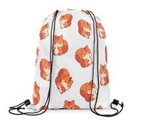 Sports String Backpack Cute Squirrel Cartoon Animal Sports Kawaii Waterproof Gym Sack Backpack Stylish Gym Bag For Travel Shopping Holidays 39X46Cm