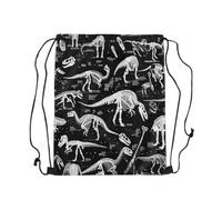 Sports String Backpack Dinosaur Dinosaur Skull Adults 3D Dino Print Versatile Drawstring Pe Bags Design Gym Bag For Swim Shopping Yoga 39X46Cm