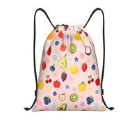 Sports String Backpack Stars Cute Fruits Waterproof Drawstring Gym Scratch Draw String Back Bag For Hunting Women Yoga 39X46Cm