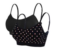 Sports Style Bra Comfort Bra Seamless Women Lady Athletic Solid Wrap Chest Strap Vest Tops Bra, M, Black + Heart