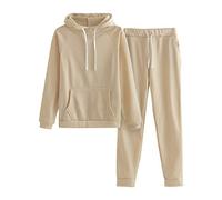 Sports Suit for Women - Hooded Sweatshirt and Pant Tracksuit in Solid Color - Dressy Sport Pants Set