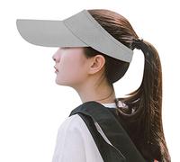 Sports Sun Visor Hat for Men Women Long Brim Empty Top Baseball Cap UV Protection Beach Cap Adjustable Quick Drying Ponytail Outdoor Ball Cap Soft Visor for Golf Tennis Running Cycling Tourism