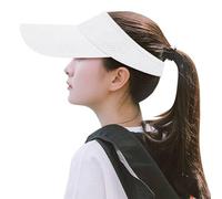Sports Sun Visor Hat for Men Women Long Brim Empty Top Baseball Cap UV Protection Beach Cap Adjustable Quick Drying Ponytail Outdoor Ball Cap Soft Visor for Golf Tennis Running Cycling Tourism