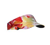 Sports Sun Visor Hats Adjustable Baseball Cap Island of Cuba Print Empty Top Golf Tennis Visor, Hawaiian Flower Print, One Size