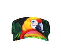 Sports Sun Visor Hats for Women Men Adjustable Athletic Visor Cap Camels Rest Desert Golf Hat, Colored Parrot, One Size
