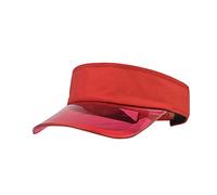 Sports Sun Visors Women Cooling Leightweight Adjustable Clear Visor Cap Running Golf Tennis Summer Packable Ponytail Sun Hats Red
