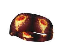 Sports sweat-wicking headband with Fired Up Basketball printed design suitable for running and gym workouts