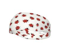 Sports sweat-wicking headband with Ladybugs Pattern Infinite Speckled printed design suitable for running and gym workouts