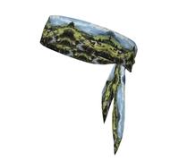 Sports Sweatband Absorbent Elasticity Headband Unique Alpine Farm Cows Pattern Light Comfort Accessory