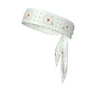 Sports Sweatband Absorbent Elasticity Headband Unique Camellia in Bloom Pattern Light Comfort Accessory
