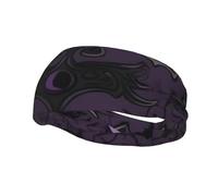 Sports Sweatband Head Bands Lightweight Breathable Non Slip Workout Headbands Purple Black Goth Spooky Hairband for Women Men Fitness Running Cycling Hiking Yoga