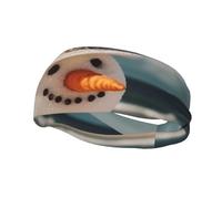 Sports Sweatband Head Bands Lightweight Breathable Non Slip Workout Headbands Snowman with Seashells Sitting On Sandy Beach Hairband for Women Men Fitness Running Cycling Hiking Yoga