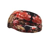 Sports Sweatband Unique Brightly colored peonies pattern Lightweight Not Tense for Running Outdoor Exercise